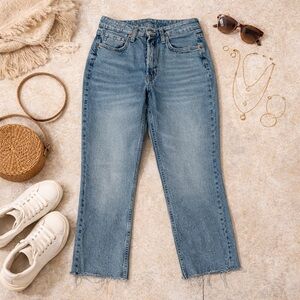 H&M Blue Denim Cropped Flare Jeans Size 6